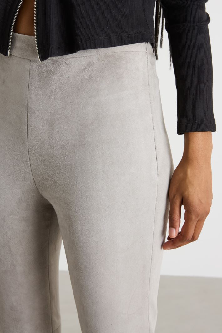 Panelled suede skinny trousers Intrend - 3