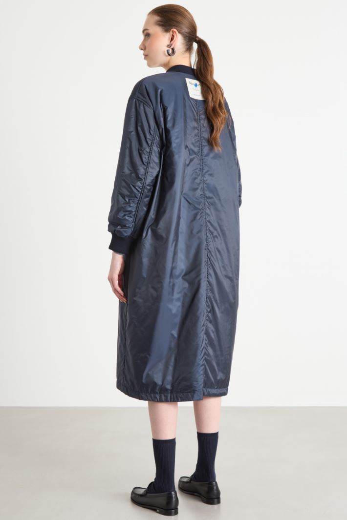 Longline padded bomber jacket in water-repellent canvas Intrend - 4