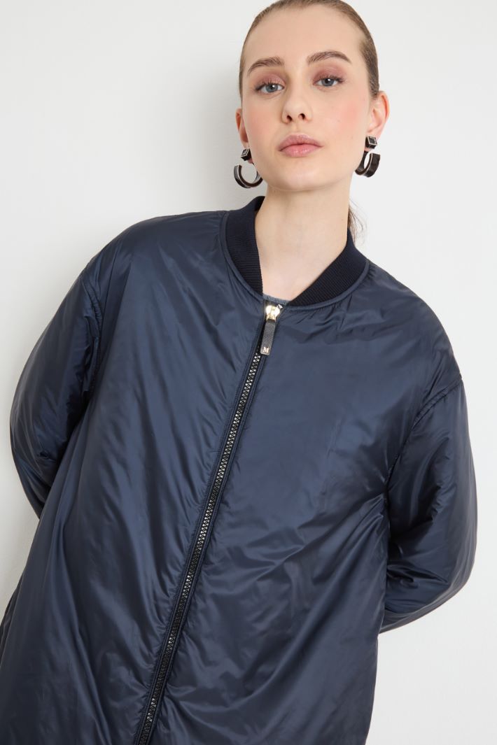 Longline padded bomber jacket in water-repellent canvas Intrend - 3