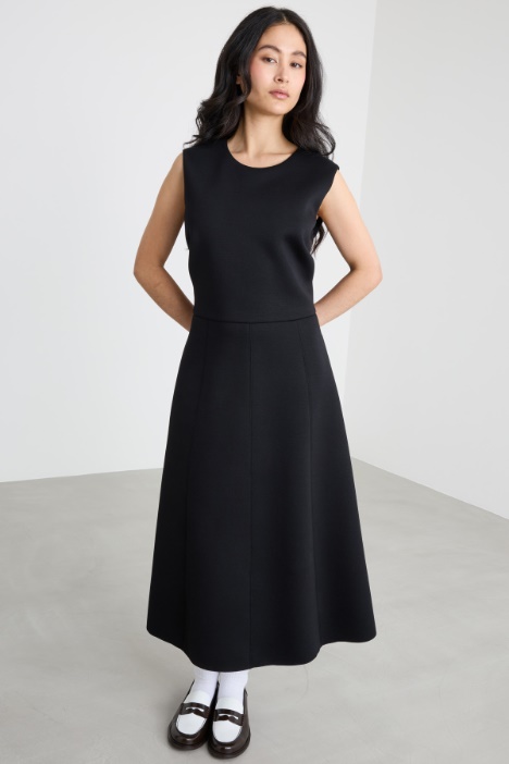 Abito midi in jersey accoppiato