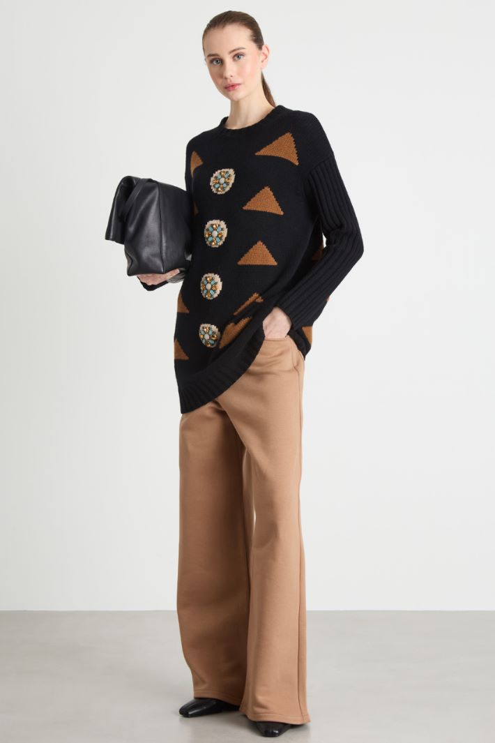 Pantalone in jersey felpa Intrend