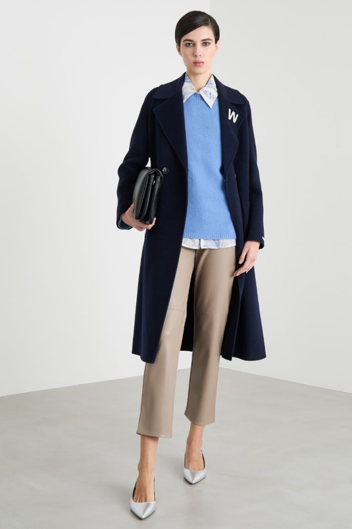 Pantalone crop in tessuto spalmato Intrend