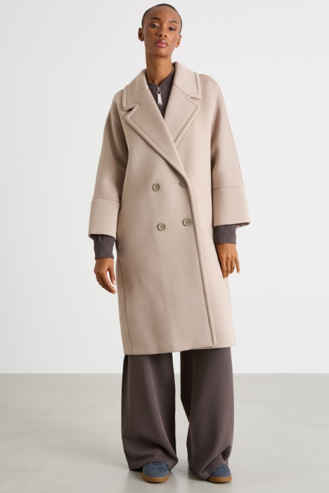 Cappotto doppiopetto con maniche a kimono