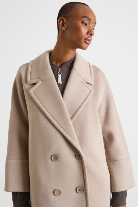 Cappotto doppiopetto con maniche a kimono