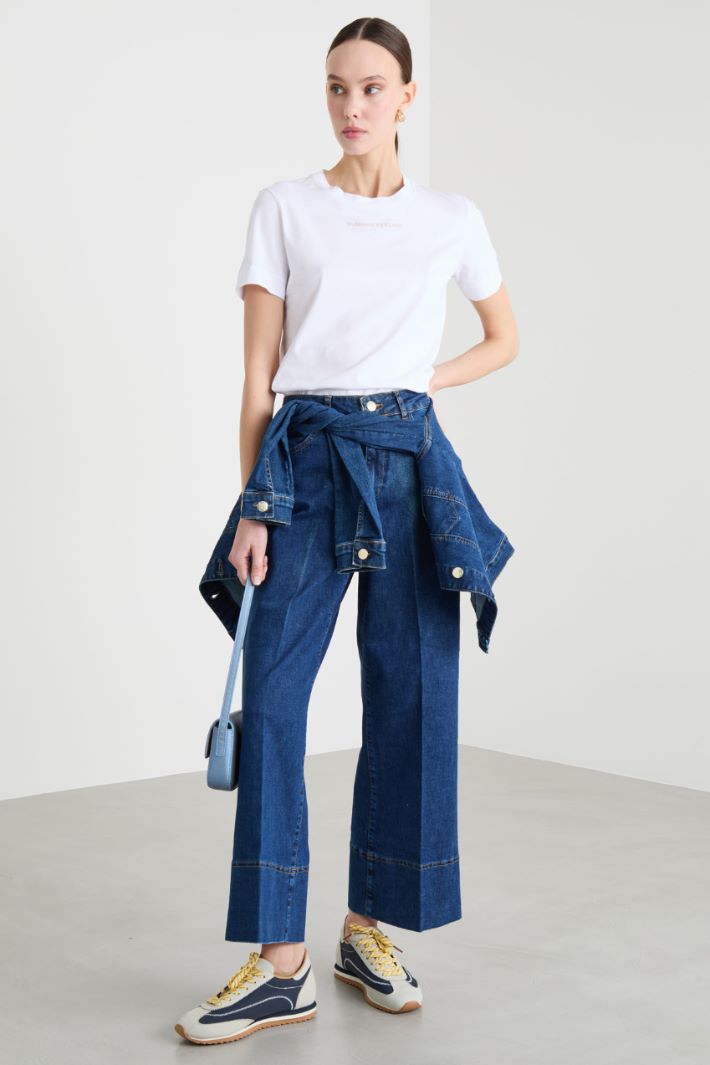 Side-slit jersey T-shirt Intrend