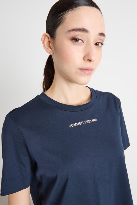 T-shirt in jersey con spacchi