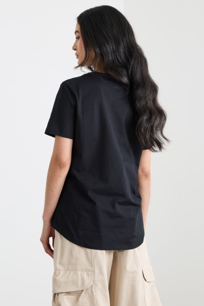 Embroidered Jersey T-shirt Intrend - 4