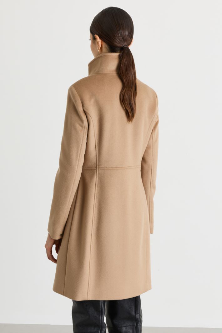 Wool Drap Coat - CAMEL - Intrend - 4