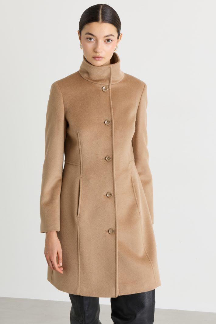 Wool Drap Coat - CAMEL - Intrend - 2