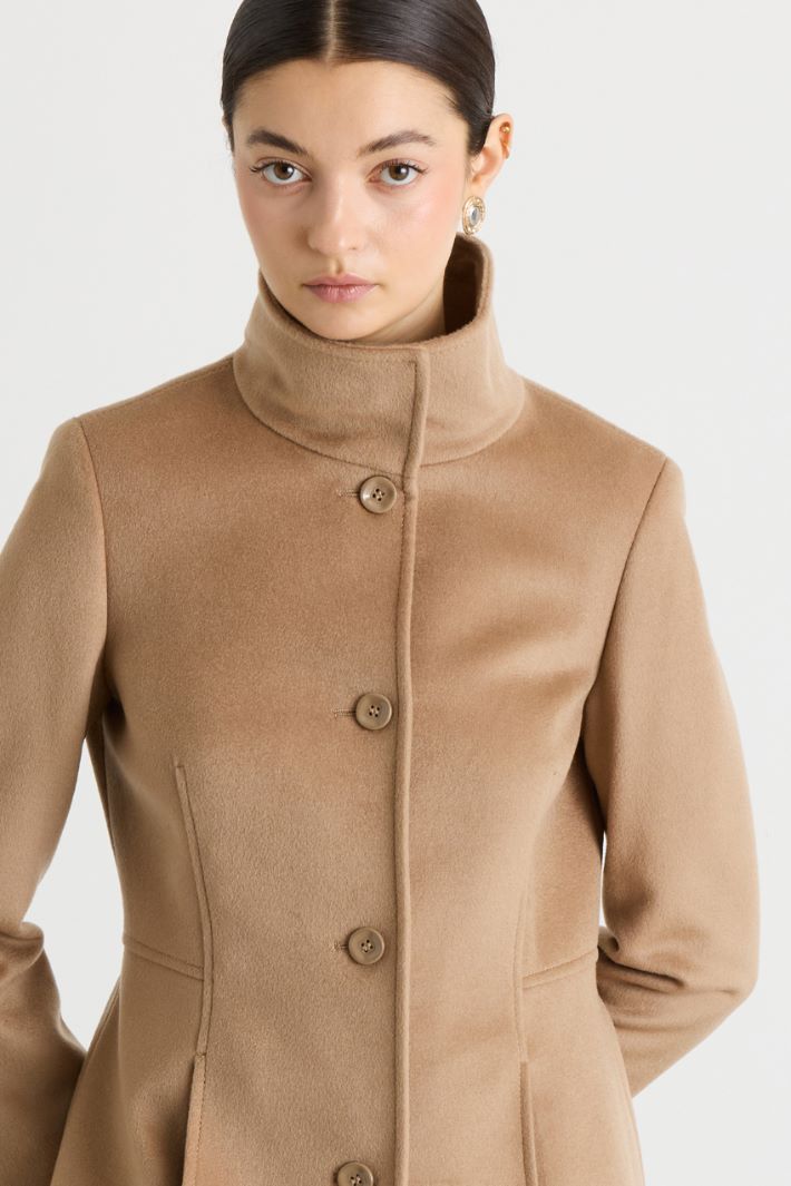 Wool Drap Coat - CAMEL - Intrend - 3
