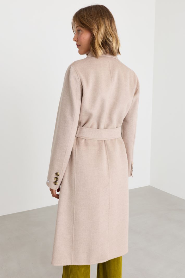 Peak lapel coat - BEIGE - Intrend - 4