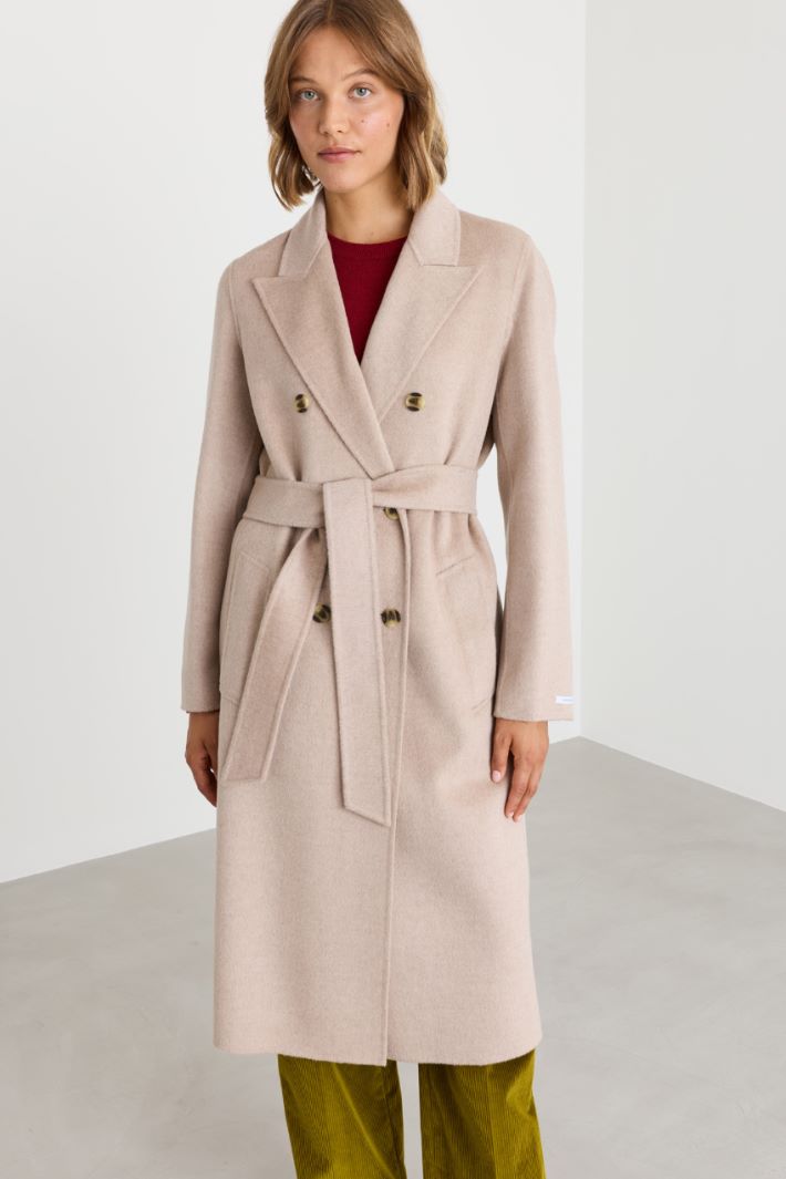 Peak lapel coat - BEIGE - Intrend - 2