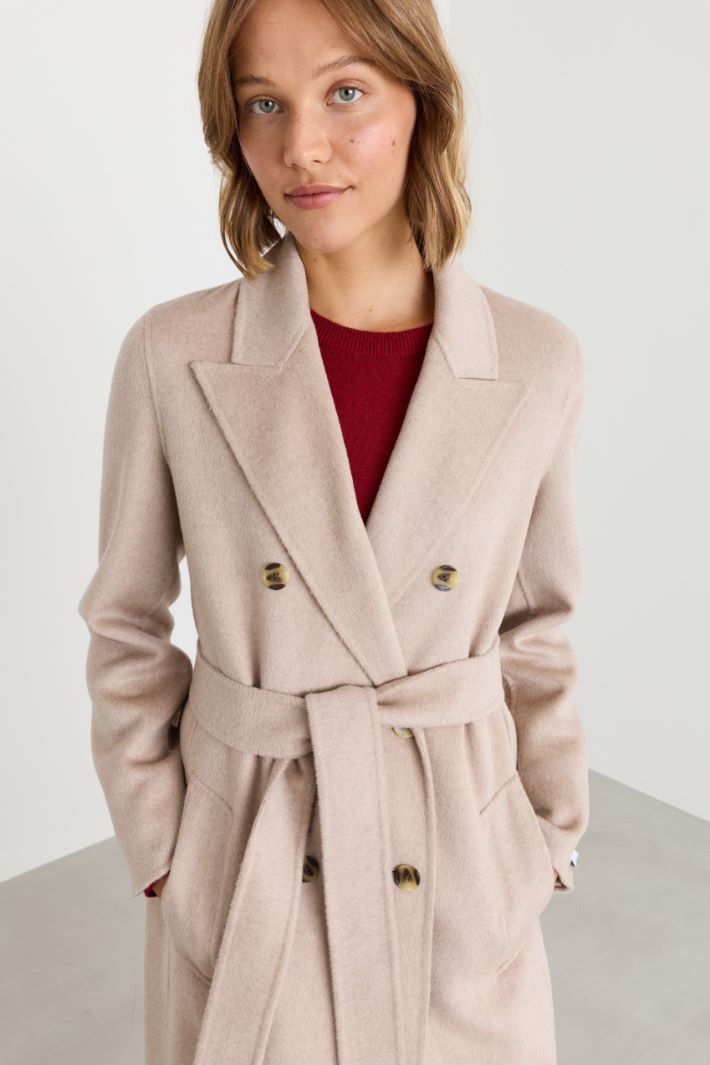Peak lapel coat - BEIGE - Intrend - 3