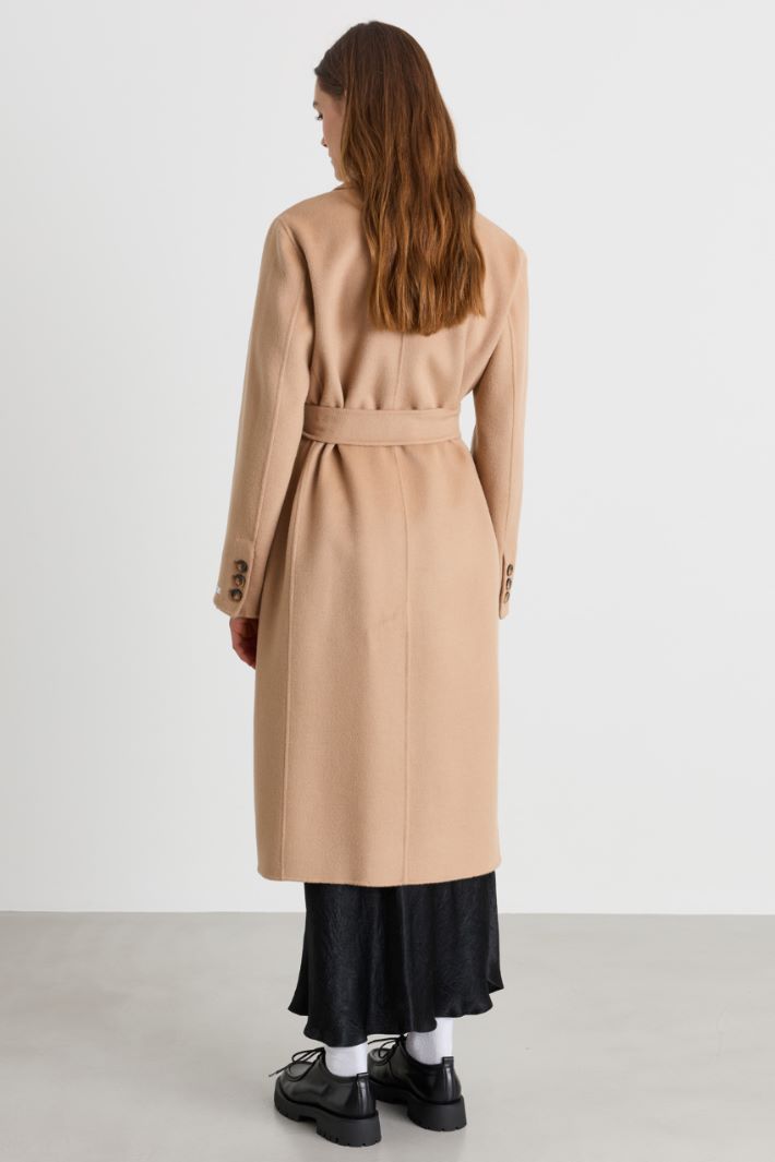 Cappotto in lana con rever a lancia - CAMMELLO - Intrend - 4