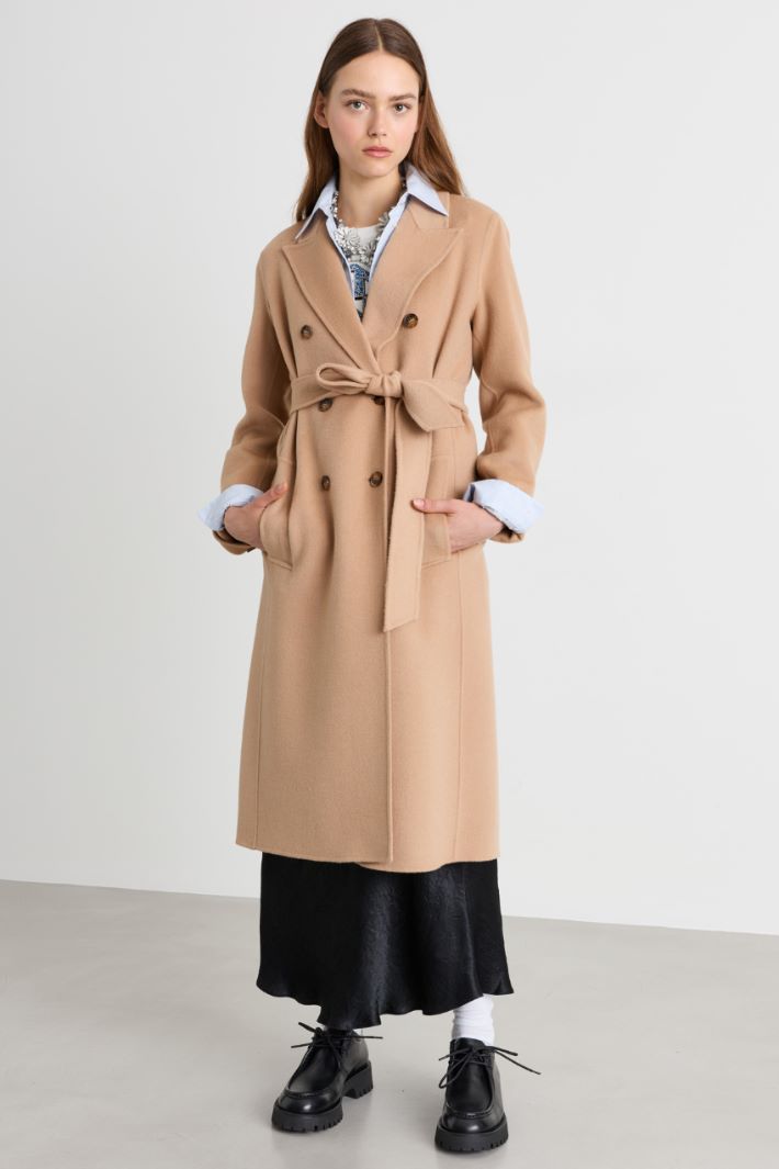 Cappotto in lana con rever a lancia - CAMMELLO - Intrend - 2
