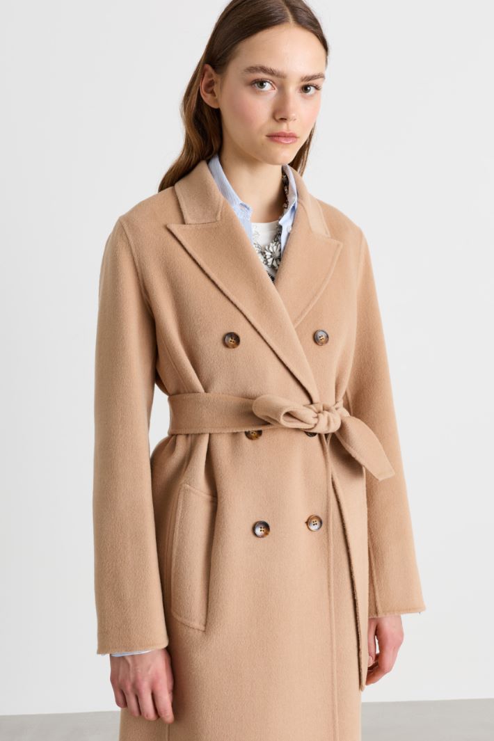 Cappotto in lana con rever a lancia - CAMMELLO - Intrend - 3