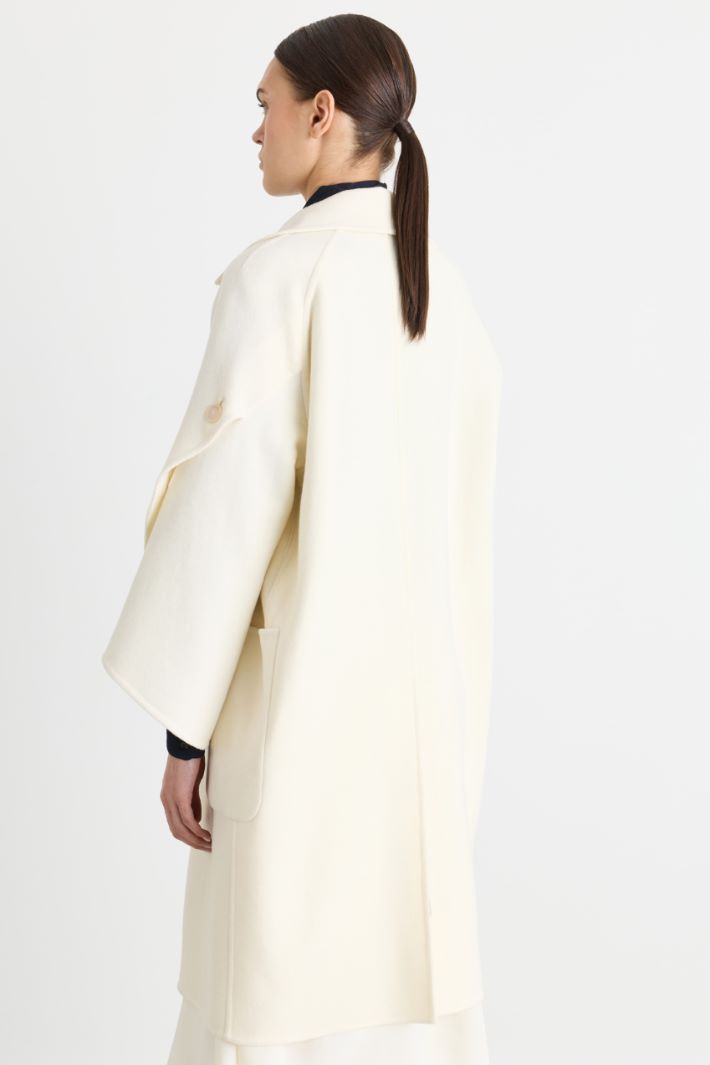 Belted Wool and Cashmere Coat - WHITE - Intrend - 4