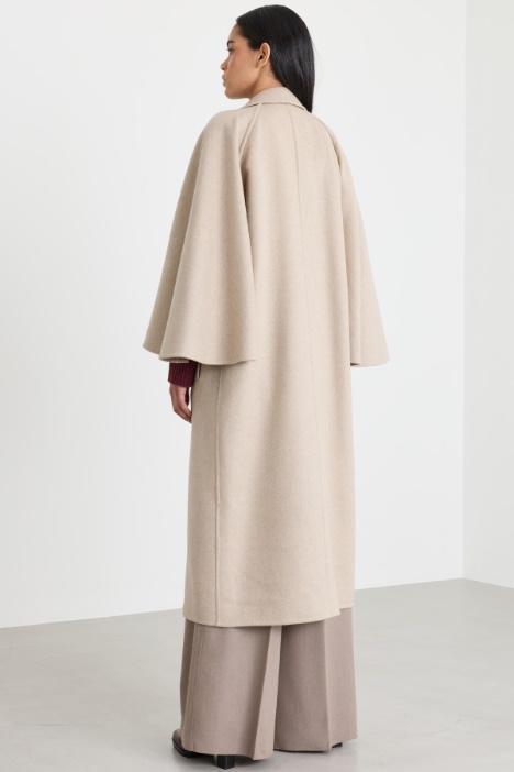 Cappotto in doppio panno di cashmere e cammello