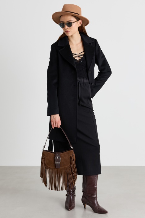 Cappotto in drap con cintura - Intrend
