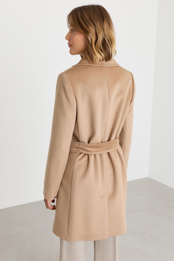 Cappotto in drap con cintura - CAMMELLO - Intrend - 4