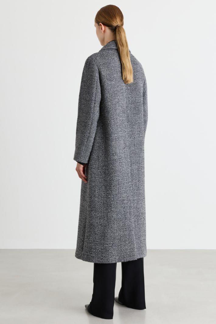 Cappotto lungo in feltro doppio - GRIGIO - Intrend - 4