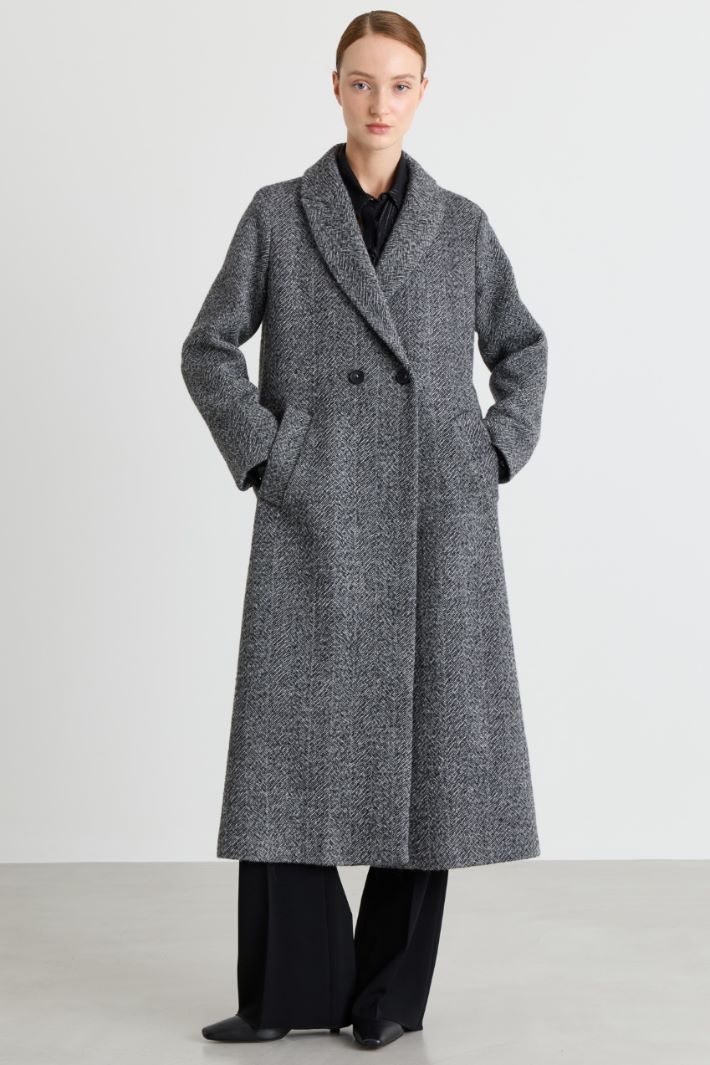 Cappotto lungo in feltro doppio - GRIGIO - Intrend - 2