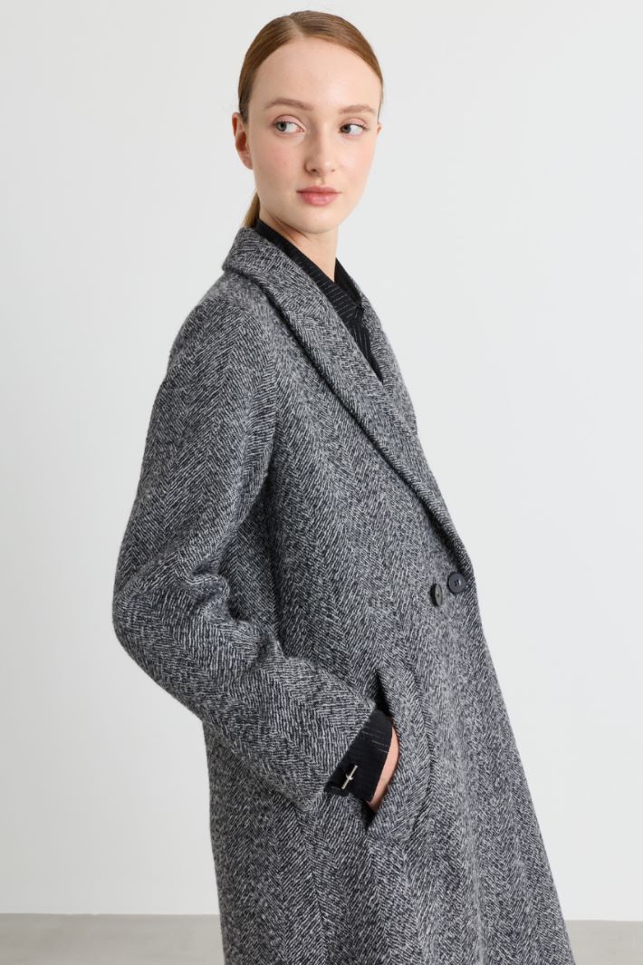 Cappotto lungo in feltro doppio - GRIGIO - Intrend - 3