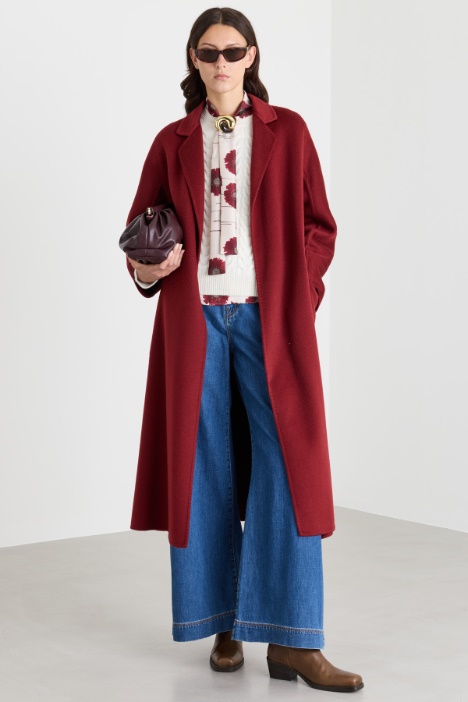 Cappotto in drap con cintura - Intrend