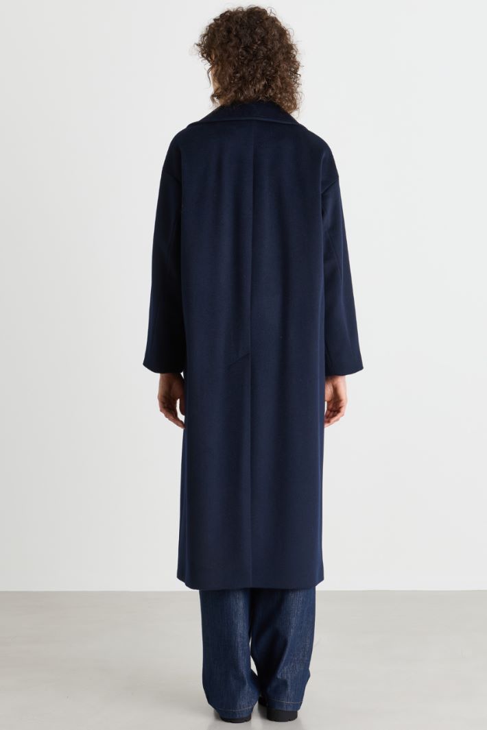 Double-breasted wool coat - BLUE - Intrend - 4