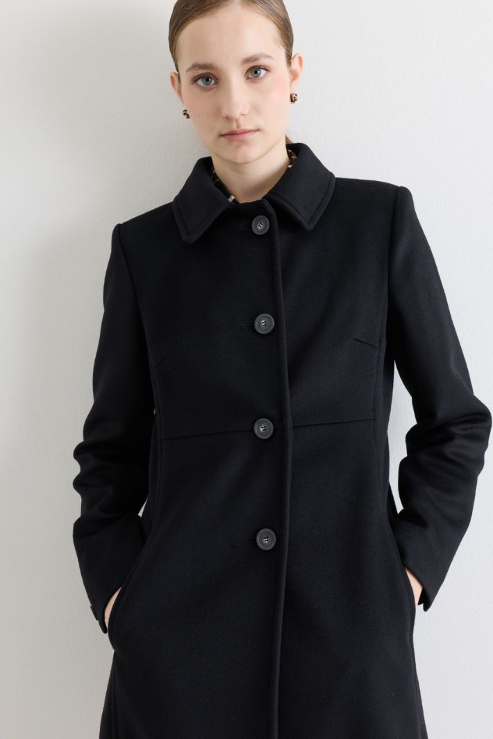 Woollen Coat - BLACK - Intrend - 3