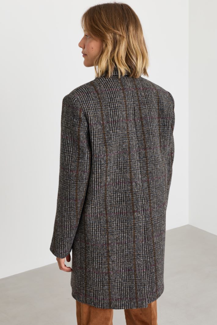 Short tweed coat - BLACK BROWN - Intrend - 4