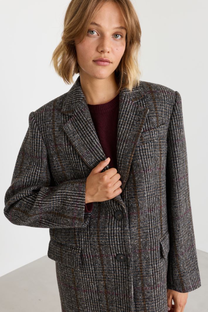 Short tweed coat - BLACK BROWN - Intrend - 3