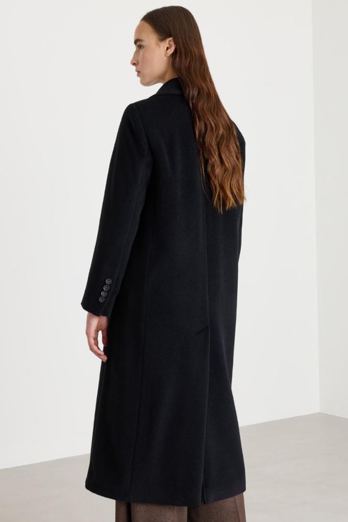 Oversized beaver wool coat - BLACK - Intrend - 4