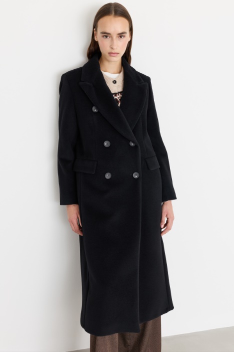 Cappotto over in beaver di lana