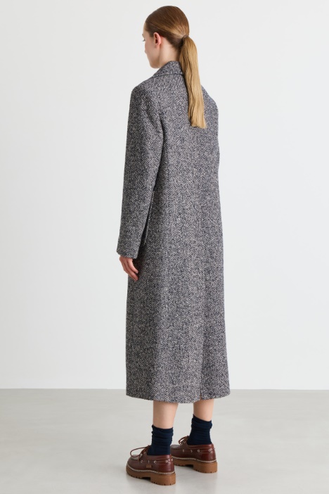 Cappotto midi in tweed