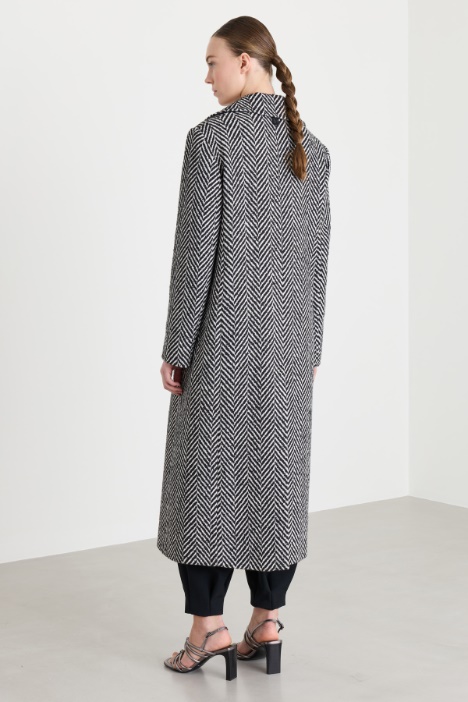 Cappotto midi in tweed