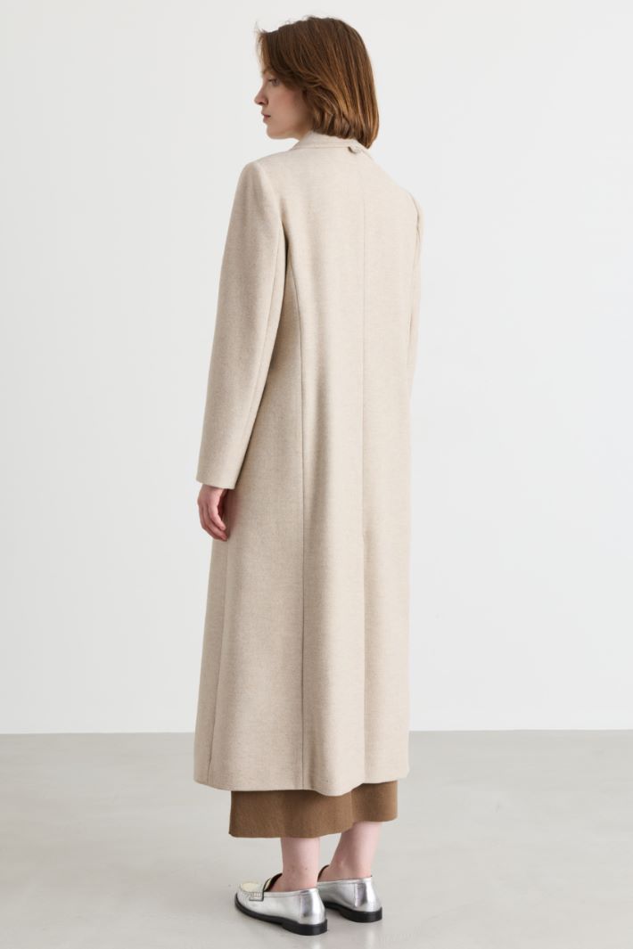 Manteau croisé en drap de laine - BEIGE - Intrend - 4