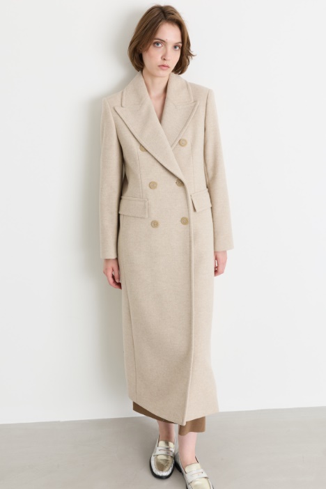 Cappotto doppiopetto in panno di lana