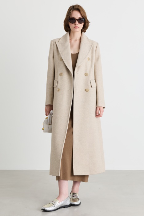 Manteau croisé en drap de laine - Intrend