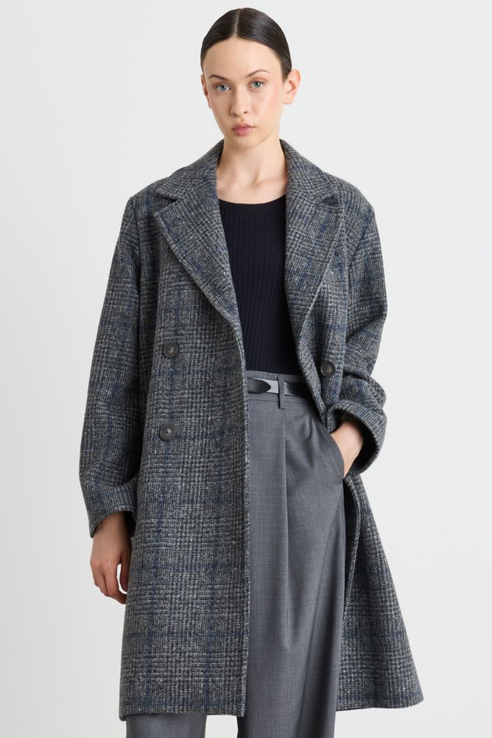 Cappotto doppiopetto con spacco - GRIGIO BLU - Intrend - 2