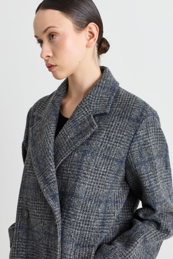 Cappotto doppiopetto con spacco - GRIGIO BLU - Intrend - 3