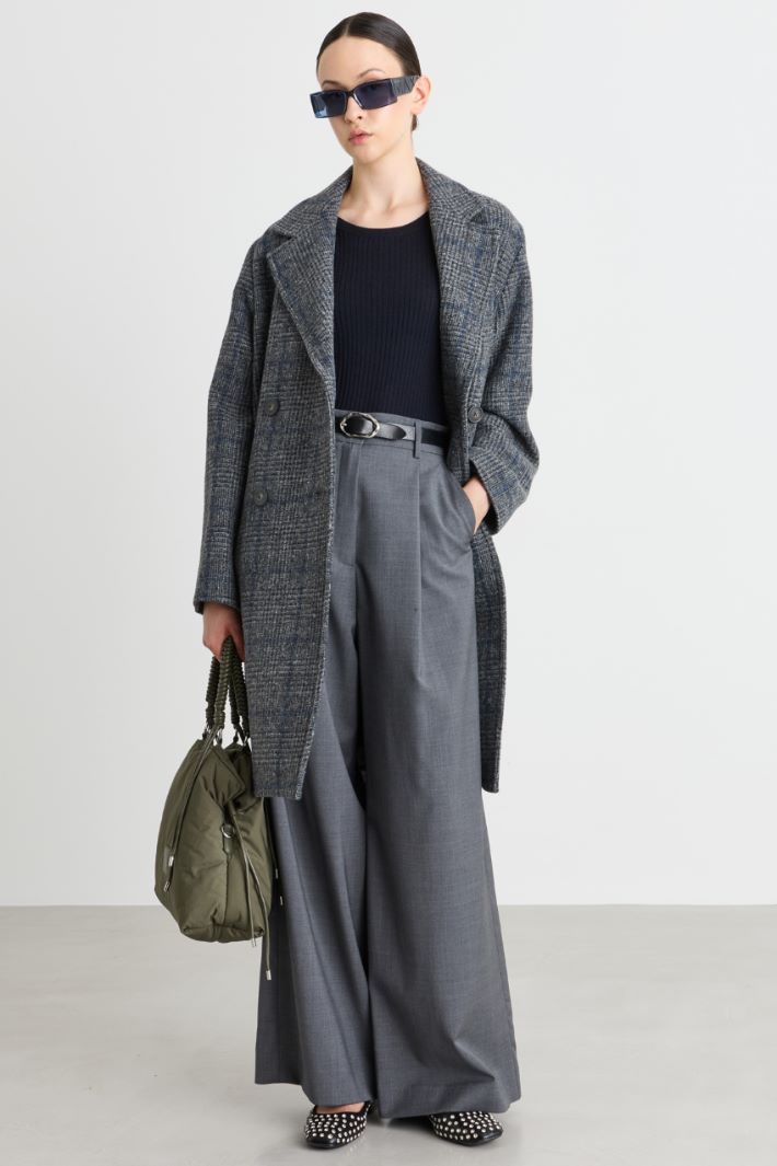 Cappotto doppiopetto con spacco - GRIGIO BLU - Intrend