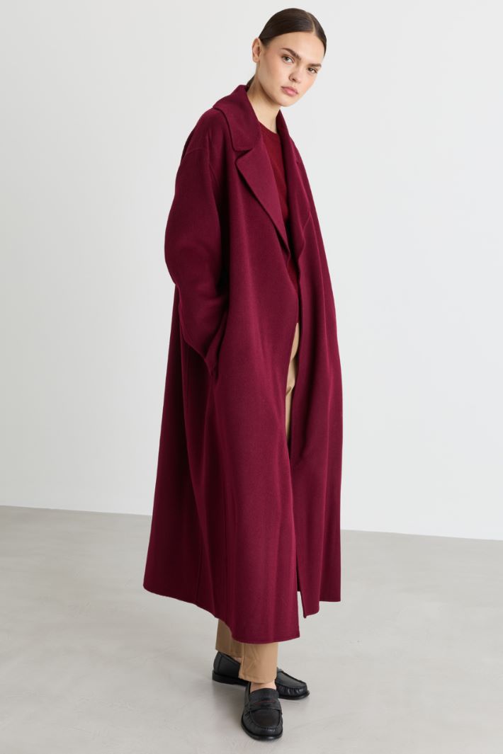 Belted coat - BORDEAUX - Intrend - 2