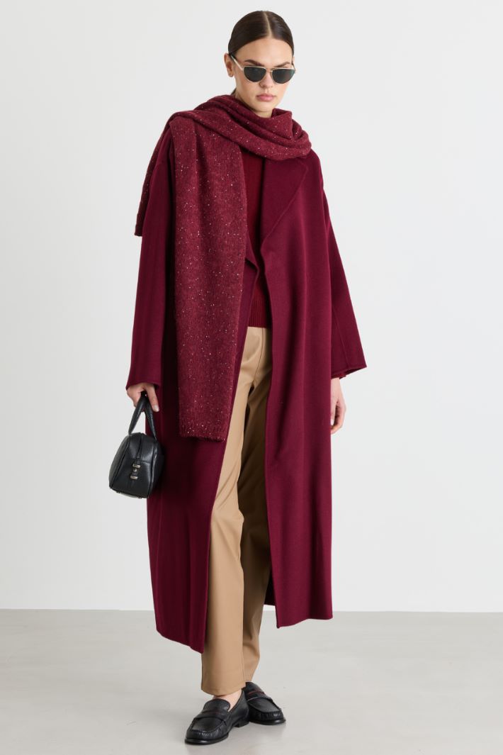 Belted coat - BORDEAUX - Intrend