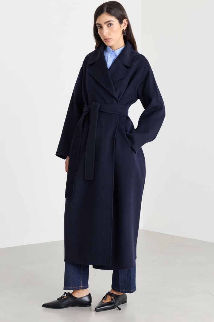 Cappotto con cintura - BLU - Intrend - 2