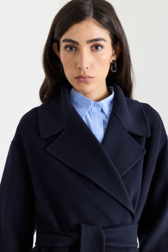 Cappotto con cintura - BLU - Intrend - 3
