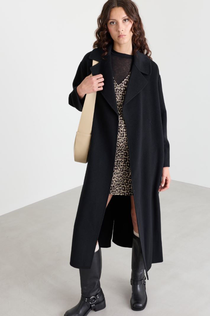 Belted coat - BLACK - Intrend - 2