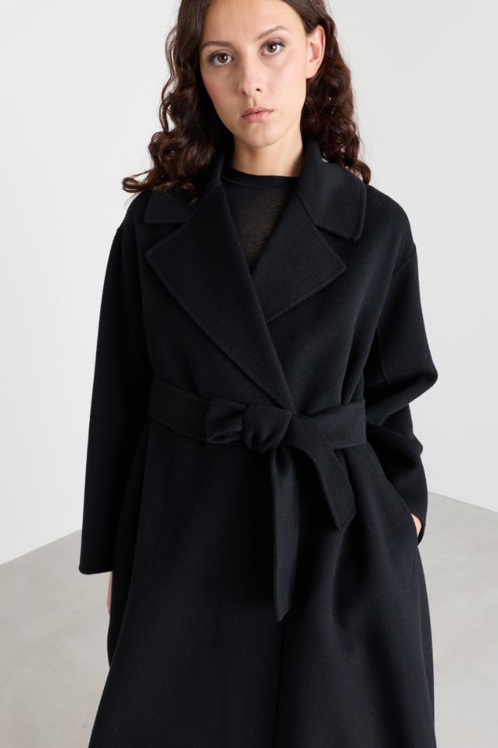 Belted coat - BLACK - Intrend - 3