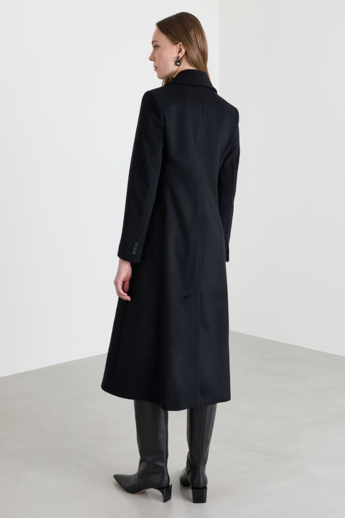 Manteau croisé à maxi revers - NOIR - Intrend - 4