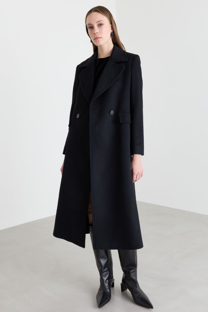Manteau croisé à maxi revers - NOIR - Intrend - 2